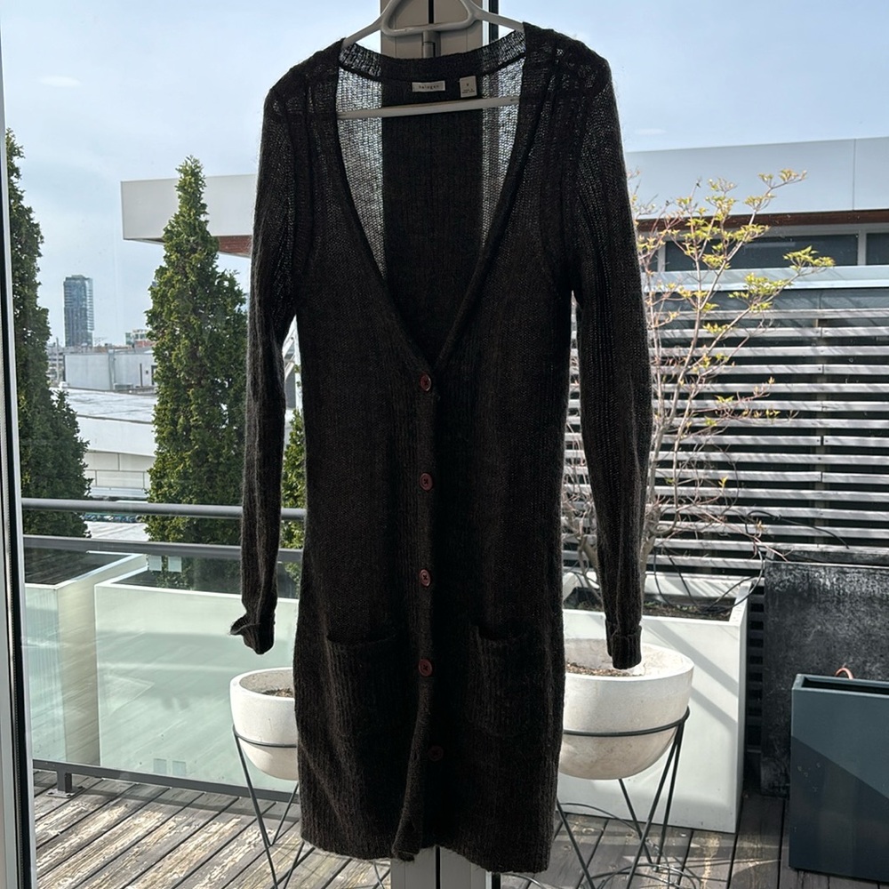 Long cardigan knit sweater